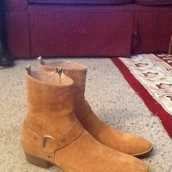 FR LANCELOT HARNESS TAN LEATHER MOTO BOOTS SHOES sz 46, AMAZING - Picture 5 of 6